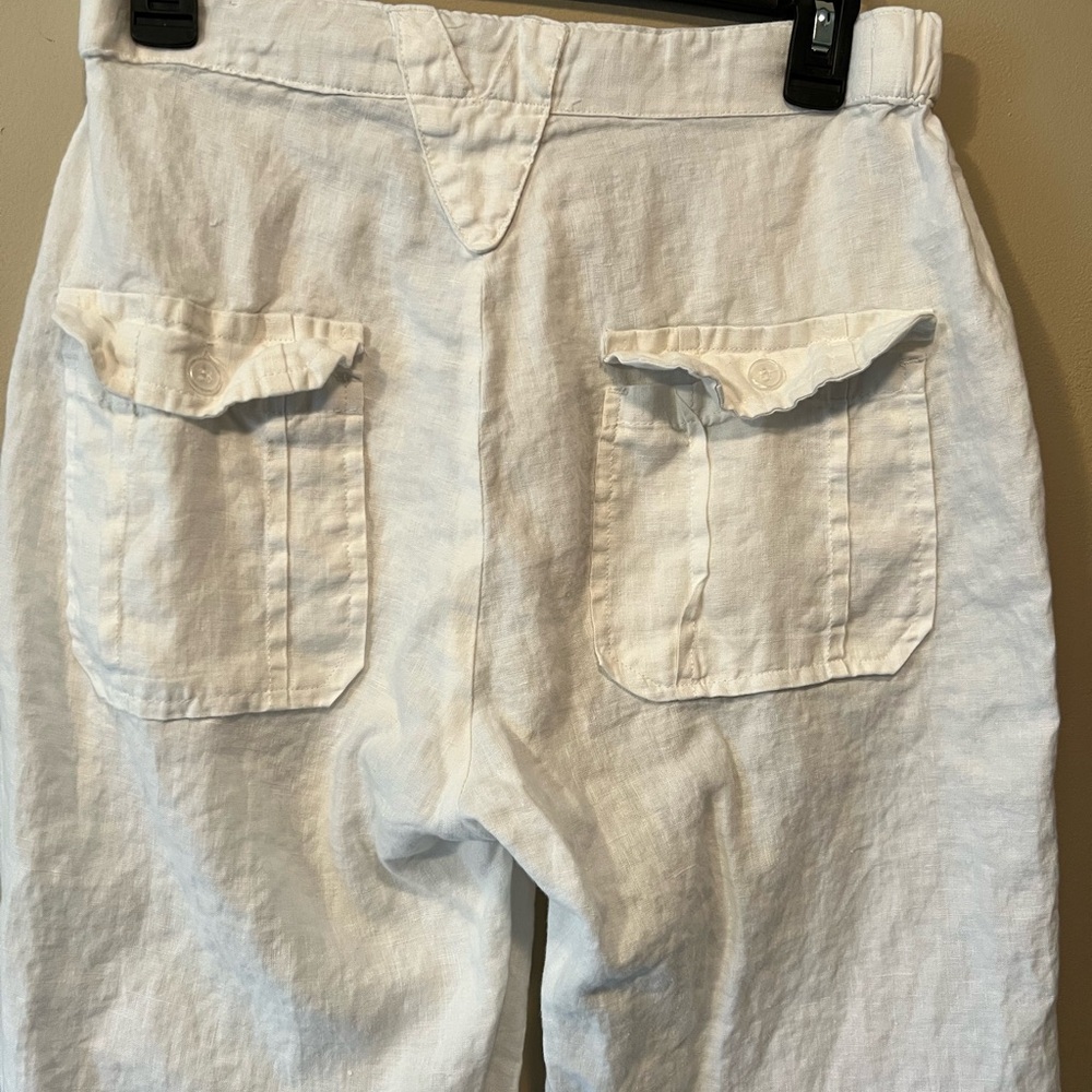 Bohio size M 💯 white linen. Pants with front patch pockets and back flap pockets - Picture 7 of 8